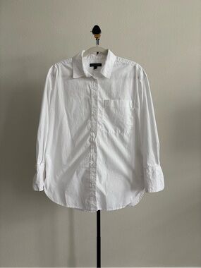 Banana Republic Women’s Oversized Cotton Button Up Shirt White Size S